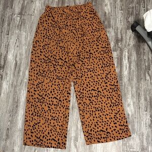 Leopard Print Wide Leg Pants